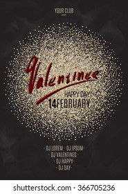 Valentines Day Party Flyer Design. Vector template of invitation, flyer, poster or greeting card.