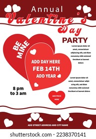 Valentine's day party flyer poster social media post design