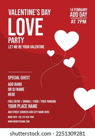 Valentine's day party flyer poster social media post design