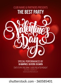 Valentines Day Party Flyer. Vector Illustration EPS10