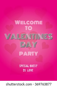 Valentines Day Party Flyer. Vector illustration EPS10.