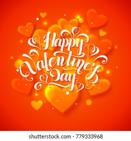 Valentines Day Party Flyer. Vector illustration.