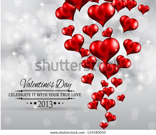 Valentinstag Party Einladung Flyer Hintergrund Mit Stock Vektorgrafik Lizenzfrei