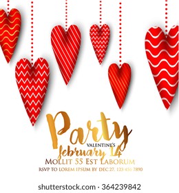 Valentine's Day Party Invitation with heart