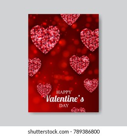 Valentines day Party Invitation heart background