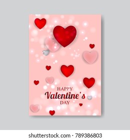 Valentines day Party Invitation heart background