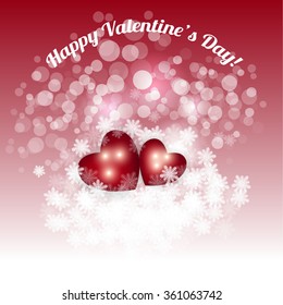 Valentine's Day Party Invitation with hearts an garland.