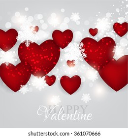 Valentine's Day Party Invitation with hearts an garland.