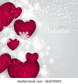 Valentine's Day Party Invitation with hearts an garland.