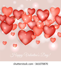 Valentine's Day Party Invitation with hearts an garland.