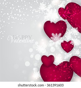 Valentine's Day Party Invitation with hearts an garland.