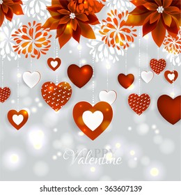 Valentine's Day Party Invitation with hearts 