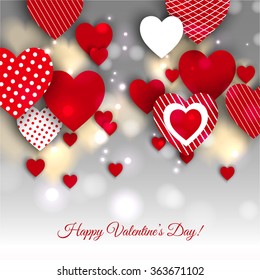 Valentine's Day Party Invitation with hearts 