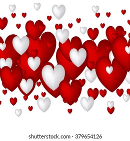 Valentine's Day Party Invitation with hearts an garland.
