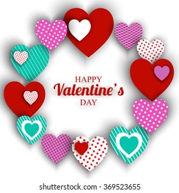 Valentine's Day Party Invitation with paper hearts