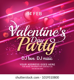 Valentines Day Party Invitation,Flyer Or Poster Background.