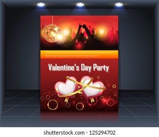Valentine's Day Party Magazine Cover Vector Template
