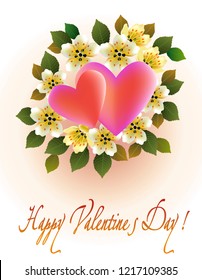 Valentines Day Party Poster Design. Template of invitation, flyer, poster or greeting card.