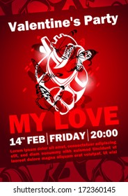 Valentines Day Party Poster Design 
