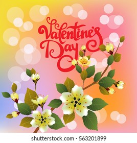 Valentines Day Party Poster Design. Template of invitation,  poster or greeting card. Vector illustration  