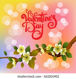 Valentines Day Party Poster Design. Template of invitation,  poster or greeting card. Vector illustration  