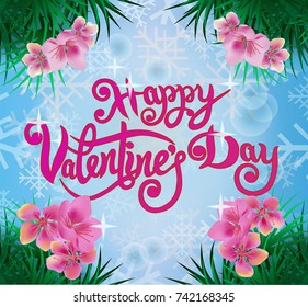 Valentines Day Party Poster Design. Template of invitation,  poster or greeting card.  