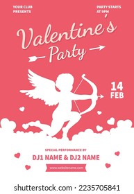 Valentine's day party poster flyer or social media post template design