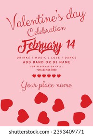 Valentine's day party poster flyer  social media post design