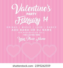 Valentine's day party  poster flyer or social media post design