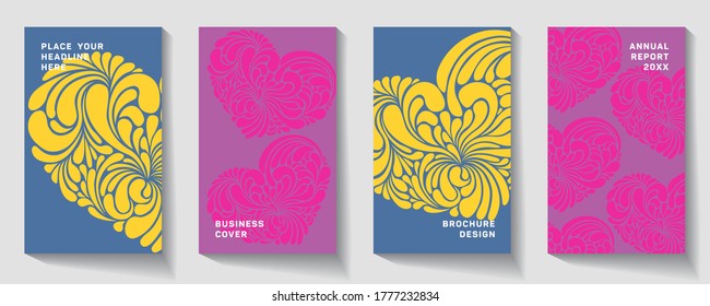 Valentines Day party poster mockup. Modern flat vector illustration with place for text. Club flyer template. Modern cover design