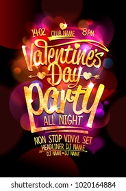 Valentine`s day party vector poster design