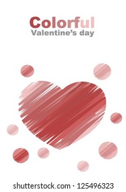 Valentine's day: Pastel crayon vector in the heart shape