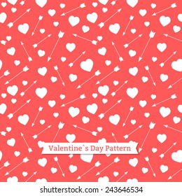 Valentine's day pattern of arrows and hearts.