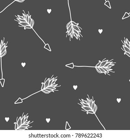 Valentine's Day pattern with arrows and hearts.