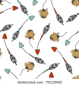 Valentine's Day pattern with arrows and hearts.