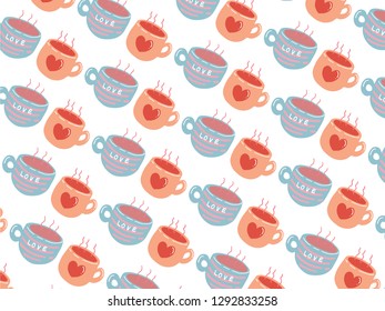 Valentine's Day Pattern Background with Hearts Vector.