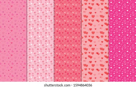 Valentine's day pattern collection in flat design Free Vector