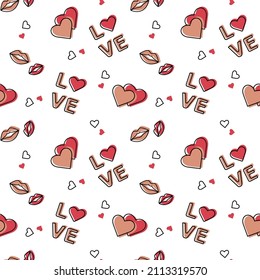 valentine's day pattern in contour style