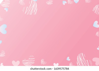 Valentine's Day pattern with cute heart on pink background.