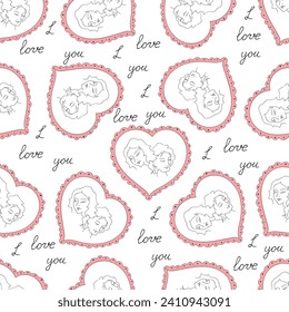 Valentine's Day - a pattern of doodle hearts