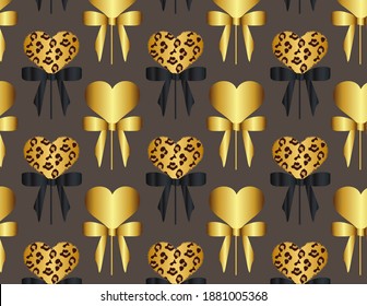 Valentins Tagesmuster mit goldenem Herzen 
