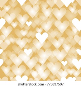 With Valentine's day. pattern from gold hearts