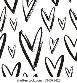 Valentine's day pattern with hand drawn heart