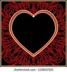 Valentine's day pattern with heart. Template Greeting Card, Invitation Or Posters. Vector Illustration