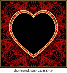 Valentine's day pattern with heart. Template Greeting Card, Invitation Or Posters. Vector Illustration