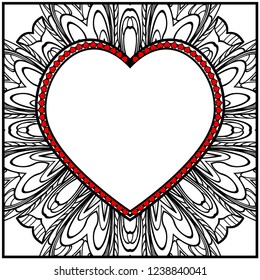 Valentine's day pattern with heart. Template Greeting Card, Invitation Or Posters. Vector Illustration