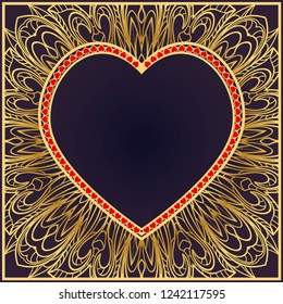 Valentine's day pattern with heart. Template Greeting Card, Invitation Or Posters. Vector Illustration