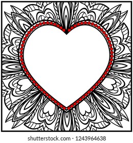 Valentine's day pattern with heart. Template Greeting Card, Invitation Or Posters. Vector Illustration