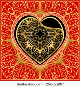 Valentine's day pattern with heart. Template Greeting Card, Invitation Or Posters. Vector Illustration