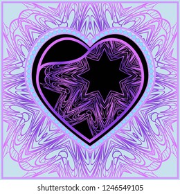 Valentine's day pattern with heart. Template Greeting Card, Invitation Or Posters. Vector Illustration